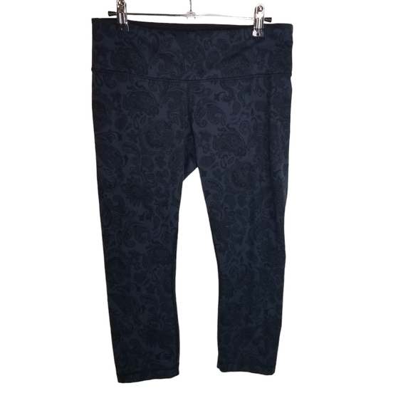 Lululemon Wunder Under blue black paisley crop leggings - Picture 5 of 10